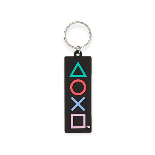 Picture of PLAYSTATION RUBBER KEYCHAIN BLACK AND COLOUR